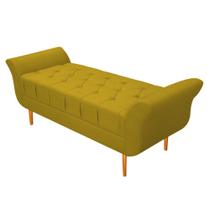 Recamier Estofado Ari 140 cm Casal Suede Amarelo - Doce Sonho Móveis