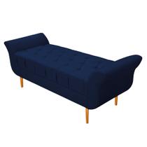 Recamier Estofado Ari 140 cm Casal Suede Azul Marinho - Doce Sonho Móveis