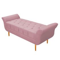 Recamier Estofado Ari 140 cm Casal Suede Rosa Bebê - Amarena Móveis