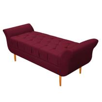 Recamier Estofado Ari 160 cm Queen Size Suede Bordô - Amarena Móveis