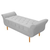 Recamier Estofado Ari 195 cm King Size Sintético Branco - Amarena Móveis