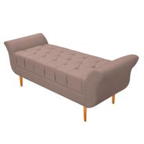 Recamier Estofado Ari 195 cm King Size Suede Rosê - Amarena Móveis