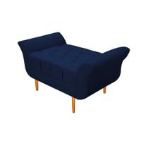 Recamier Estofado Ari 90 cm Solteiro Suede Azul Marinho - Amarena Móveis