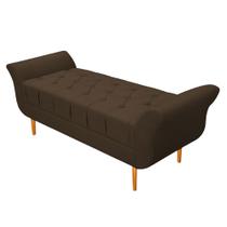 Recamier Estofado Ari 90 cm Solteiro Suede Marrom - Doce Sonho Móveis