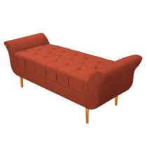 Recamier Estofado Ari 90 cm Solteiro Suede Terracota - Doce Sonho Móveis