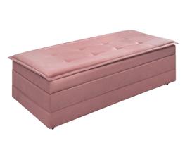 Recamier Estofado Com Espuma D23 que Vira Cama para Quarto De Casal Com Rodizio Cor Rosa Design Moderno