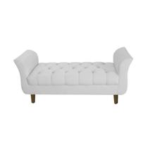 Recamier Estofado Para Hall de Entrada 100 cm Grécia Suede Branco - INCASA DECOR