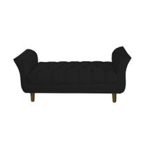 Recamier Estofado Para Hall de Entrada 100 cm Grécia Suede Preto - INCASA DECOR