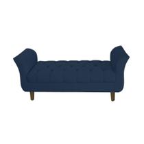 Recamier Estofado Para Hall de Entrada 195 cm Grécia Suede Azul Marinho - DL DECOR