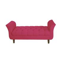 Recamier Estofado Para Hall de Entrada 90 cm Grécia Suede Rosa Pink - DL DECOR - Doce Lar Decorações