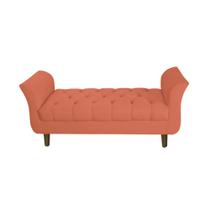 Recamier Estofado Para Quarto Closet 100 cm Grécia Suede Coral - DL DECOR