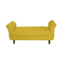 Recamier Estofado Para Quarto Closet 140 cm Grécia Suede Amarelo - INCASA DECOR