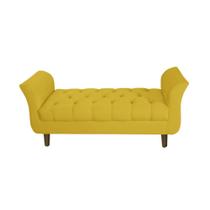 Recamier Estofado Para Quarto Closet 195 cm Grécia Suede Amarelo - DL DECOR