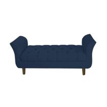 Recamier Estofado Para Quarto Closet 195 cm Grécia Suede Azul Marinho - INCASA DECOR