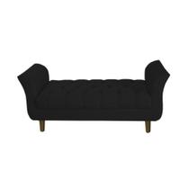 Recamier Estofado Para Quarto Closet 195 cm Grécia Suede Preto - INCASA DECOR