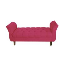 Recamier Estofado Para Quarto Closet 90 cm Grécia Suede Rosa Pink - DL DECOR