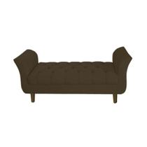 Recamier Estofado Para Sala de Estar 195 cm Grécia Suede Marrom - INCASA DECOR
