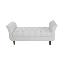 Recamier Estofado Para Sala de Estar 90 cm Grécia Corano Branco - INCASA DECOR