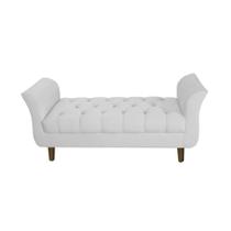 Recamier Estofado Para Salão de Beleza 140 cm Grécia Suede Branco - DL DECOR