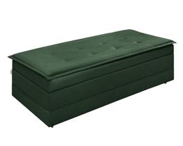 Recamier Estofado que Vira Cama para Quarto de Casal Bau Com Rodizio Cor Verde Design Moderno