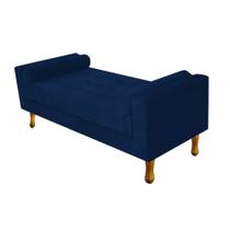 Recamier Félix Casal 140cm Suede Azul Marinho - Doce Sonho Móveis