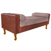 Recamier Félix King Size 195cm Corano Nozes e Linho Rosê - ADJ Decor