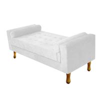 Recamier Félix Queen Size 160cm Suede Branco - Doce Sonho Móveis