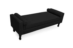 Recamier Fênix Baú Para Quarto Sala Casal 140cm Suede Preto - DL Decor