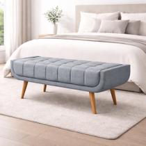 Recamier França 1,30M com Base Madeira Linho Sofatec