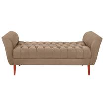 Recamier Grécia 1,20 m Vit Decor em Suede Bege Elegante, Confortável e com Espuma D26