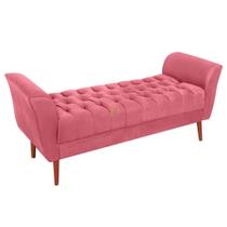 Recamier Grécia 1,40m Vit Decor Suede Premium, Espuma D26 e Pés de Madeira