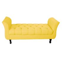Recamier Grecia Decorativa 100cm Suede Amarelo - Montanaris Decor Recamier Grecia Decorativa 100cm Suede Amarelo - Montanaris Decor