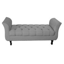 Recamier Grecia Decorativa 100cm Suede Cinza - Montanaris Decor Recamier Grecia Decorativa 100cm Suede Cinza - Montanaris Decor