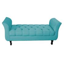Recamier Grecia Decorativa 90cm Suede Azul Turquesa - Montanaris Decor Recamier Grecia Decorativa 90cm Suede Azul Turquesa - Montanaris Decor