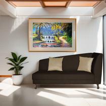 Recamier Heitor 160cm com Almofada Lado Esquerdo Sintético Marrom/Bege