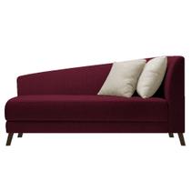 Recamier Heitor 185cm com Almofada Lado Esquerdo Suede - Amarena Móveis