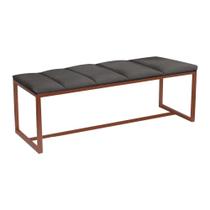 Recamier Industrial Carla 100cm Solteiro Quarto Box Cama Ferro Bronze Suede Cinza Escuro - Ahz Móveis