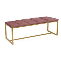 Recamier Industrial Carla 100cm Solteiro Quarto Box Cama Ferro Dourado Suede Rose - Ahz Móveis