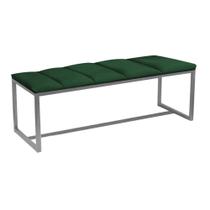 Recamier Industrial Carla 140cm Casal Quarto Box Cama Ferro Prata Suede Verde - Ahz Móveis