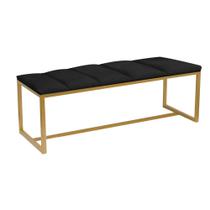 Recamier Industrial Carla 195cm King Size Quarto Box Cama Ferro Dourado Sintético Preto - Ahz Móveis