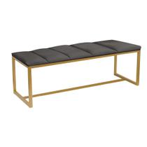 Recamier Industrial Carla 90cm Solteiro Quarto Box Cama Ferro Dourado Suede Cinza Escuro - Ahz Móveis