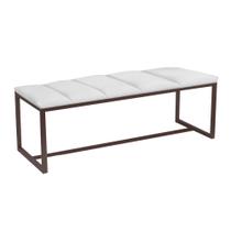 Recamier Industrial Carla 90cm Solteiro Quarto Box Cama Ferro Marrom material sintético Branco - Ahazzo Móveis