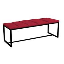 Recamier Industrial Carla 90cm Solteiro Quarto Box Cama Ferro Preto material sintético Vermelho - Ahz Móveis