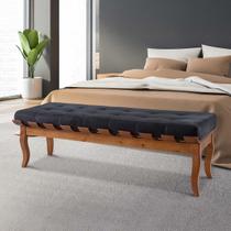Recamier Isabela 120cm Madeira Maciça Imbuia Suede Preto L14 RMI