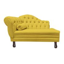 Recamier Larissa Estofado Sala 120 cm Direito De Quem Senta Suede Amarelo - DL Decor