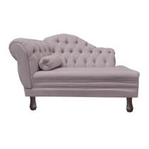 Recamier Larissa Estofado Sala 120 cm Direito De Quem Senta Veludo Rose - DL Decor