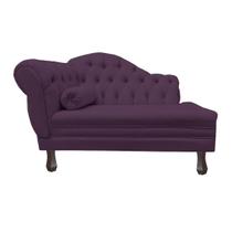 Recamier Larissa Estofado Sala 120 cm Direito De Quem Senta Veludo Roxo - MB DECOR