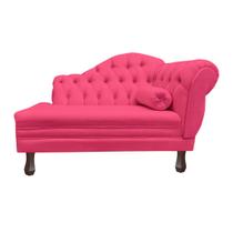 Recamier Larissa Estofado Sala 120 cm Esquerdo De Quem Senta Corano Rosa Pink - MB DECOR