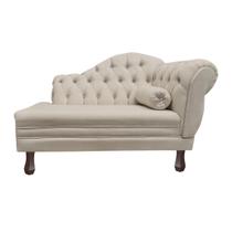 Recamier Larissa Estofado Sala 120 cm Esquerdo De Quem Senta Suede Bege - MB DECOR