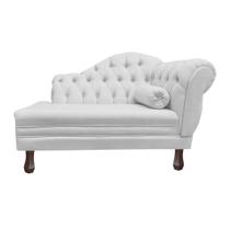 Recamier Larissa Estofado Sala 120 cm Esquerdo De Quem Senta Suede Branco - MB DECOR